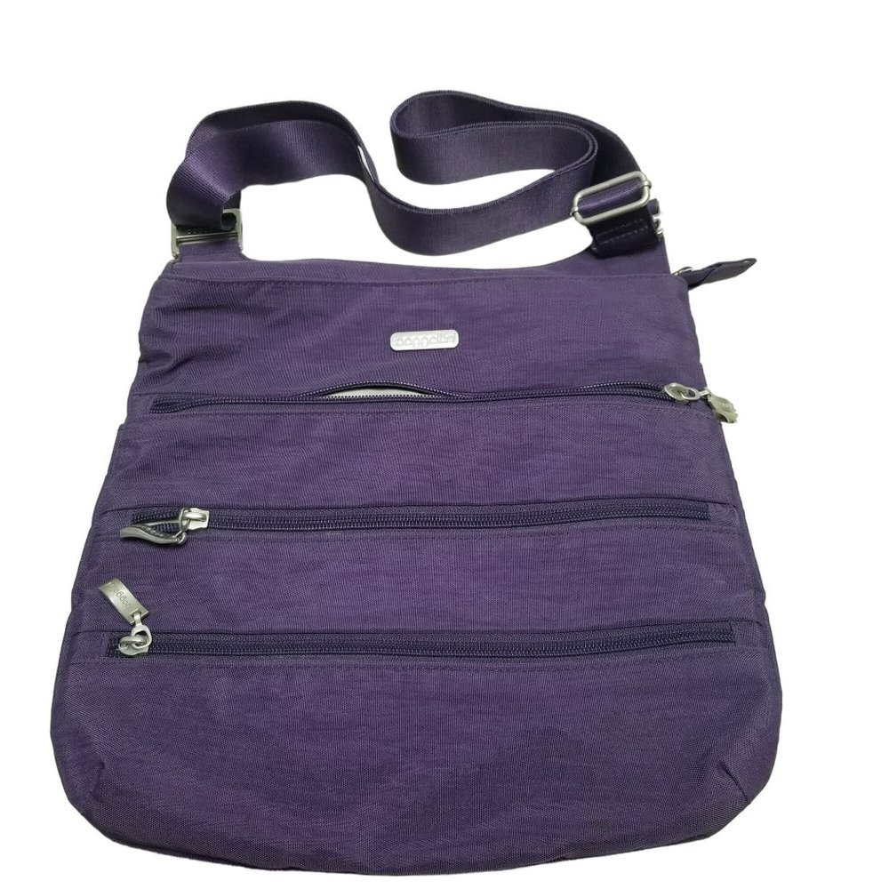 Baggallini Dark Purple Medium Sized Crossbody Purse Bag Adjustable Strap